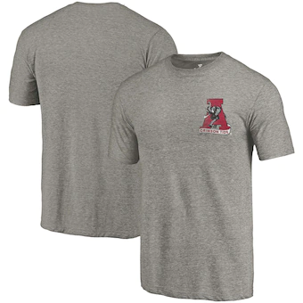 Alabama Crimson Tide Fanatics Branded Vault Tri Blend T-Shirt Heathered Gray