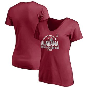 Alabama Crimson Tide Fanatics Branded Womens 2020 College Football Playoff Bound Backfield V Neck T-Shirt Crimson