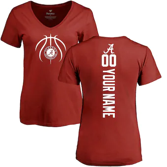 Alabama Crimson Tide T-Shirt - Fanatics Brand - Ladies - Basketball - Customize - V-Neck - Crimson