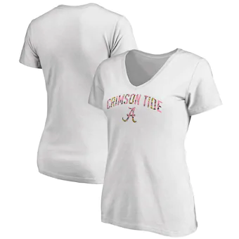 Alabama Crimson Tide T-Shirt - Fanatics Brand - Ladies - Flowers - V-Neck - White