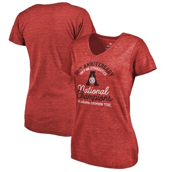 Alabama Crimson Tide T-Shirt - Fanatics Brand - Ladies - 1987-1988 Gymnastics National Champions - Gymnastics - V-Neck - Crimson