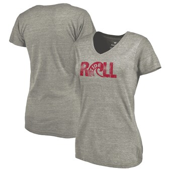 Alabama Crimson Tide T-Shirt - Fanatics Brand - Ladies - Roll Tide - V-Neck - Grey