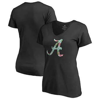 Alabama Crimson Tide Fanatics Branded Womens Lovely V Neck T-Shirt Black