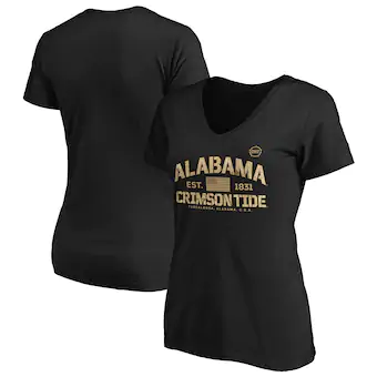 Alabama Crimson Tide Fanatics Branded Womens OHT Boot Camp V Neck T-Shirt Black