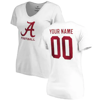 Alabama Crimson Tide T-Shirt - Fanatics Brand - Ladies - Football - Football - Customize - V-Neck - White