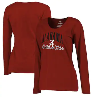 Alabama Crimson Tide T-Shirt - Fanatics Brand - Ladies - Long Sleeve - Crimson