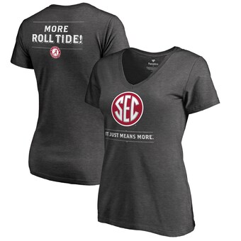 Alabama Crimson Tide T-Shirt - Fanatics Brand - Ladies - SEC It Just Means More - Roll Tide - V-Neck - Grey