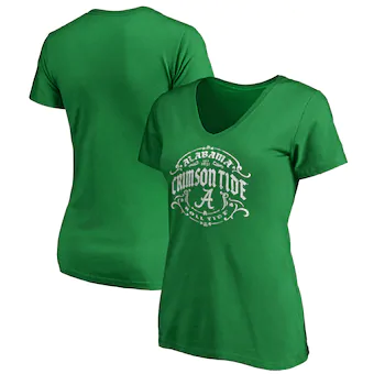 Alabama Crimson Tide T-Shirt - Fanatics Brand - Ladies - Tide Roll Tide - St Patricks Day - V-Neck - Green