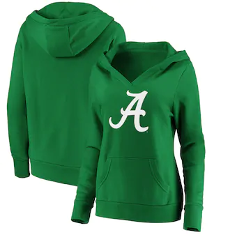 Alabama Crimson Tide Fanatics Branded Womens St Patricks Day White Logo Pullover Hoodie Green