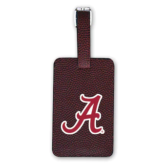 Alabama Crimson Tide Football Leather Travel Luggage Tag
