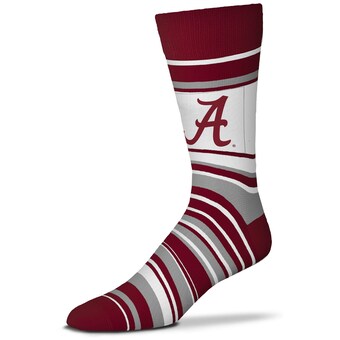 Alabama Crimson Tide For Bare Feet Unisex Mas Stripe Crew Socks