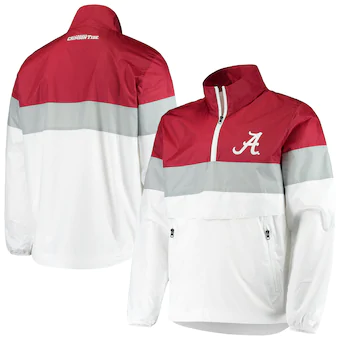 Alabama Crimson Tide G III Sports by Carl Banks No Huddle Half Zip Pullover Jacket White