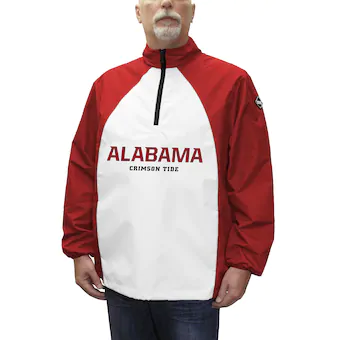 Alabama Crimson Tide Game Day Windshell Quarter Zip Jacket White Crimson