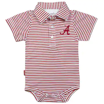 Alabama Crimson Tide Garb Infant Carson Striped Short Sleeve Bodysuit Crimson White