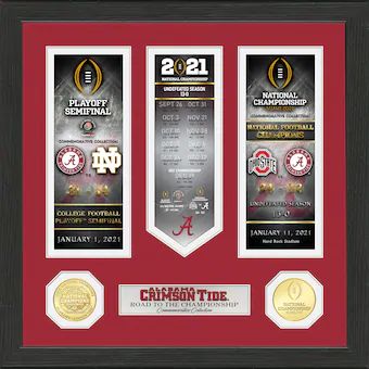 Alabama Crimson Tide Highland Mint College Football Playoff 2020 National Champions 13 x 13 Road to The Championship Photo Mint