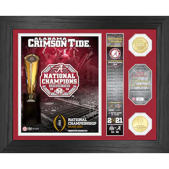 Alabama Crimson Tide Highland Mint College Football Playoff 2020 National Champions 13 x 16 Banner Bronze Coin Photo Mint