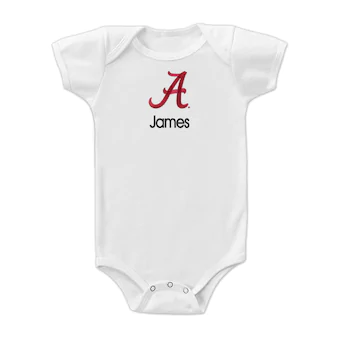 Alabama Crimson Tide Infant Personalized Bodysuit White