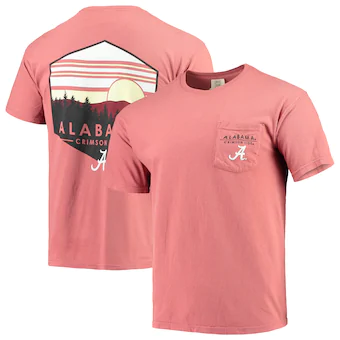 Alabama Crimson Tide Landscape Shield Comfort Colors Pocket T-Shirt Crimson