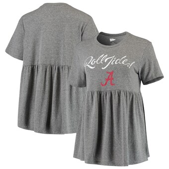 Alabama Crimson Tide Lauren James Womens Piper Peplum Tri Blend Top Gray