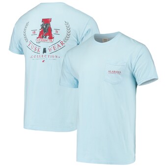 Alabama Crimson Tide Logo Arch Comfort Colors T-Shirt Light Blue