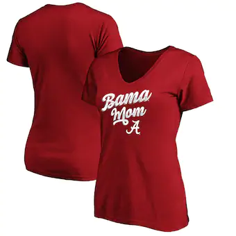Alabama Crimson Tide T-Shirt - Majestic - Ladies - Bama Mom - V-Neck - Crimson