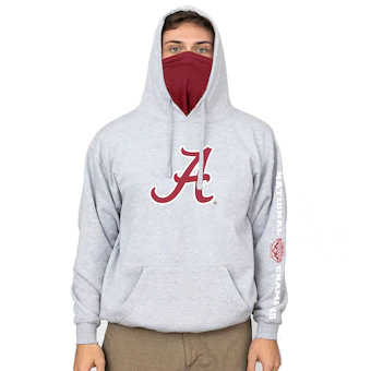 Alabama Crimson Tide Mens College Football Playoff 2020 National Champions Hoodie With Face Covering Gray