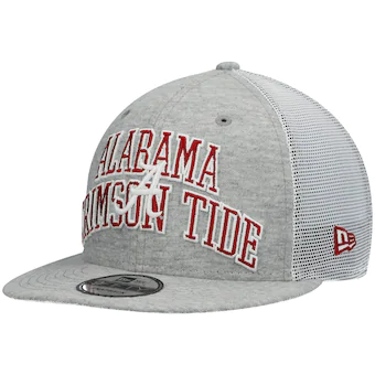 Alabama Crimson Tide New Era Sweatpants Swag Trucker 9FIFTY Snapback Hat Heathered Gray White