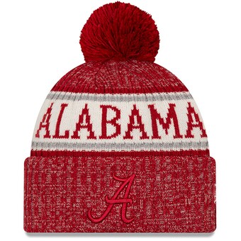 Alabama Crimson Tide New Era Team Logo Sport Cuffed Knit Hat with Pom Crimson