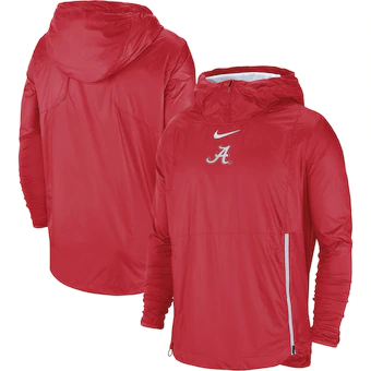 Alabama Crimson Tide Nike 2018 Sideline Fly Rush Pullover Jacket Crimson