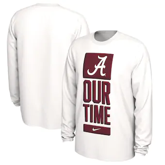 Alabama Crimson Tide T-Shirt - Nike - Our Time - Performance - Long Sleeve - White