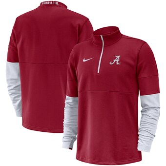 Alabama Crimson Tide Nike Coaches Quarter Zip Pullover Jacket Crimson