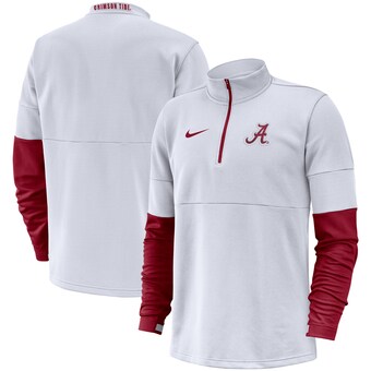 Alabama Crimson Tide Nike Coaches Quarter Zip Pullover Jacket White
