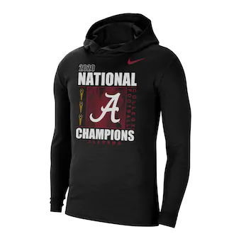 Alabama Crimson Tide Nike College Football Playoff 2020 National Champions Intensity Hoodie Long Sleeve T-Shirt Black