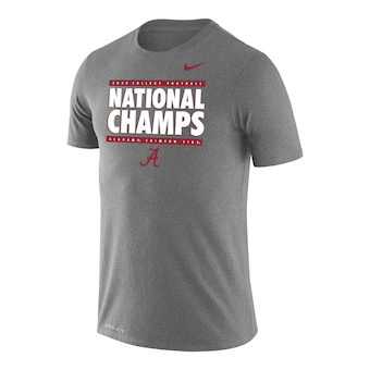 Alabama Crimson Tide T-Shirt - Nike - 2020 College Football National Champs - Football - Grey