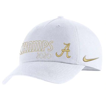 Alabama Crimson Tide Nike College Football Playoff 2020 National Champions Locker Room Adjustable Hat White