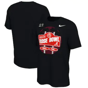 Alabama Crimson Tide T-Shirt - Nike - Welcome To The Rose Bowl Roll Tide - Football - Black
