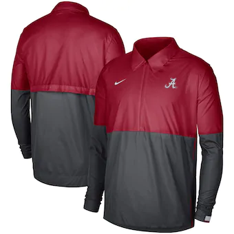 Alabama Crimson Tide Nike Half Zip Lightweight Coaches Jacket Crimson Anthracite