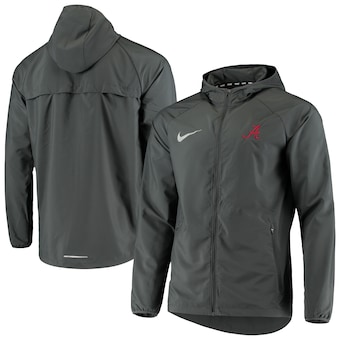 Alabama Crimson Tide Nike Primary Logo Essential Full Zip Hoodie Jacket Anthracite