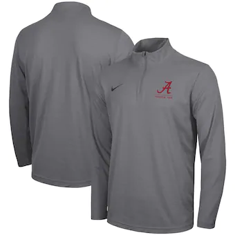 Alabama Crimson Tide Nike Primary Logo Intensity Performance Quarter Zip Jacket Gray