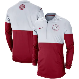 Alabama Crimson Tide Nike Rivalry Football Half Zip Pullover Jacket Gray Crimson