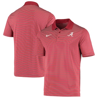 Alabama Crimson Tide Nike Stadium Stripe Primary Logo Performance Polo Crimson