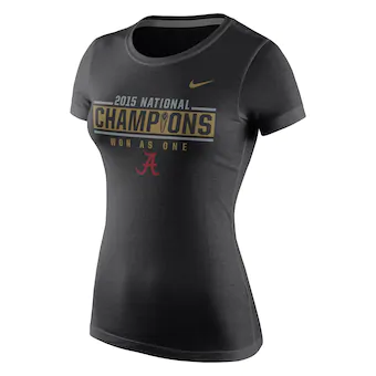 Alabama Crimson Tide T-Shirt - Nike - Ladies - 2015 National Champions Won As One - Football - Black
