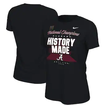 Alabama Crimson Tide T-Shirt - Nike - Ladies - National Champions History Made Roll Tide 2020 - Football - Black
