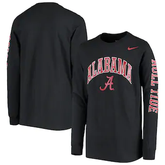 Alabama Crimson Tide T-Shirt - Nike - Youth/Kids - Roll Tide - Long Sleeve - Black