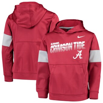 Alabama Crimson Tide Nike Youth Colorblock Performance Pullover Hoodie Crimson