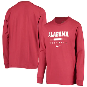 Alabama Crimson Tide T-Shirt - Nike - Youth/Kids - Football - Football - Long Sleeve - Crimson