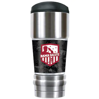 Alabama Crimson Tide Operation Hat Trick 18oz Vacuum Insulated Travel Mug Silver