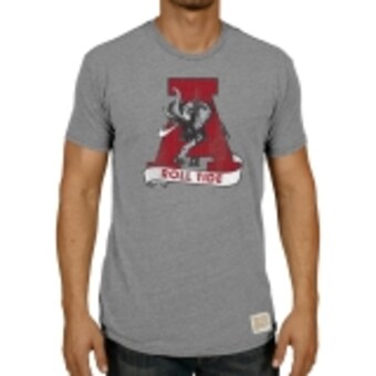 Alabama Crimson Tide T-Shirt - Original Retro Brand - Roll Tide - Vintage Logo - Grey