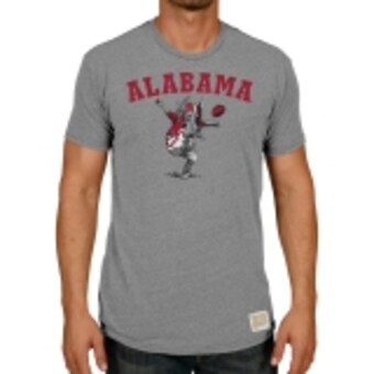 Alabama Crimson Tide Original Retro Brand Vintage Punting Big Al Tri Blend T Shirt Heathered Gray
