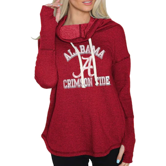 Alabama Crimson Tide Original Retro Brand Womens Funnel Neck Pullover Sweatshirt Crimson